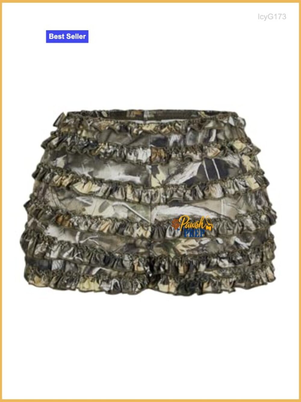 Camo Booty Shorts Low Rise Layered Ruffle Mini Y2k Rave - Picture 7 of 7
